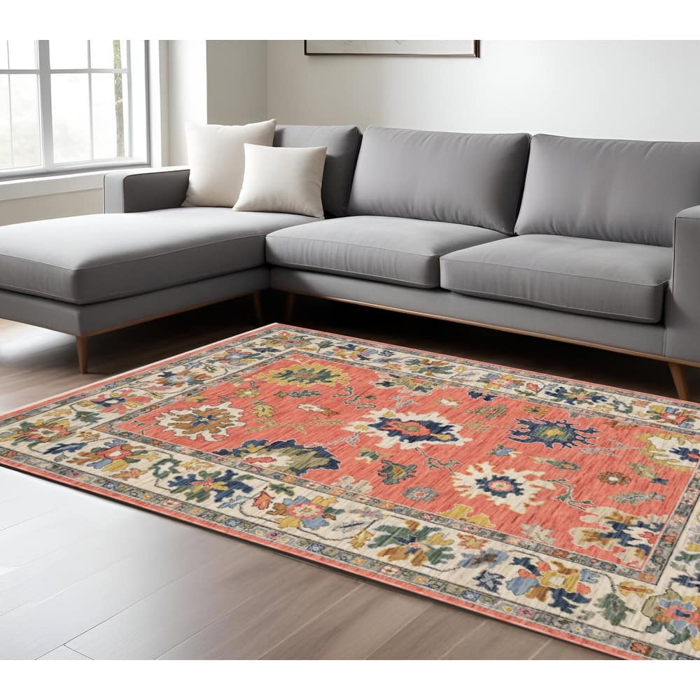 HomeRoots Oriental Traditional Rectangle Area Rug