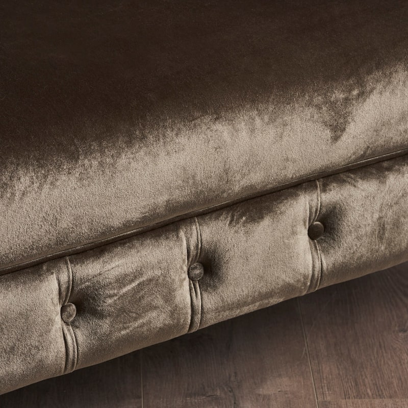 Milani Velvet Tufted Scroll Arm Loveseat by Christopher Knight Home
