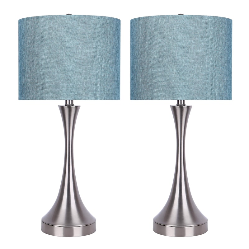Porch & Den Bakkom 25 " Metal Table Lamp with USB Port (Set of 2)