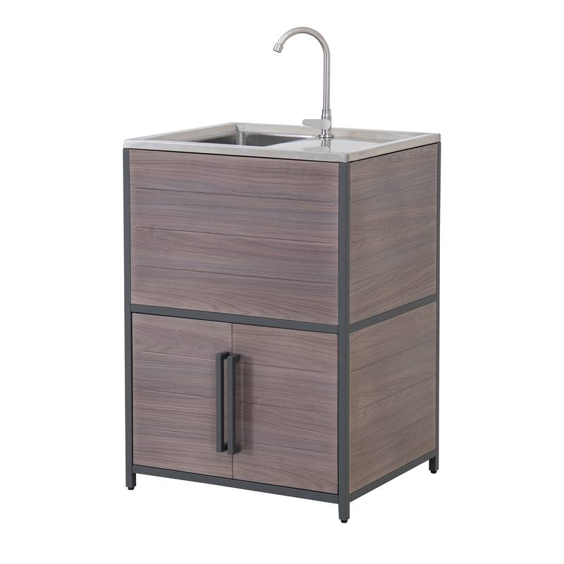 Sunjoy Outdoor Kitchen (Stainless Steel Sink ,Open Storage Shelf P,Kitichen Island for Option)