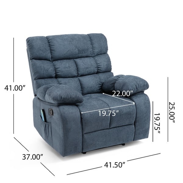 dimension image slide 1 of 6, Blackshear Indoor Pillow Tufted Massage Recliner by Christopher Knight Home