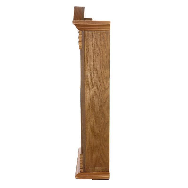 Bedford Clock Collection Honey Oak Chiming Pendulum Wall Clock - 12.25"x5.5"x29.25"