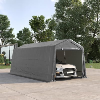 Outsunny 20' x 10' Carport Portable Garage, Heavy Duty Storage Tent, Patio Storage Shelter w/ Anti-UV PE Cover