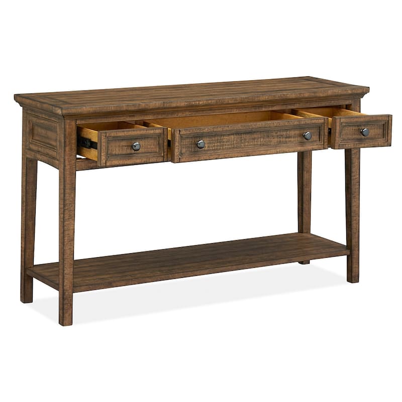 Magnussen Home Bay Creek Toasted Nutmeg Rectangular Sofa Table - 50''W x 16''D x 29''H