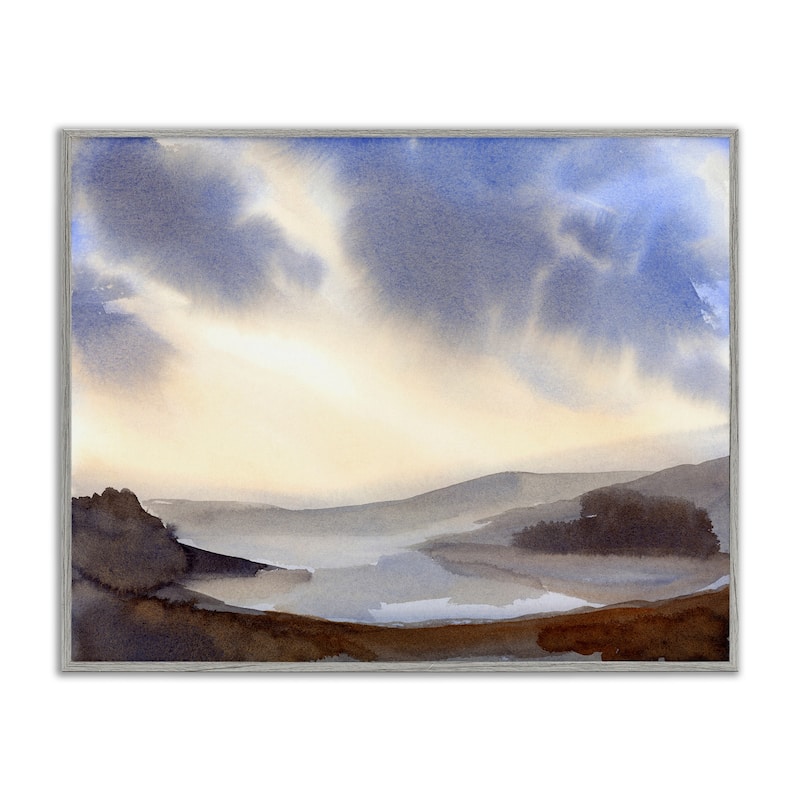 Stupell Dreamy Bay Inlet Horizon Framed Giclee Art Design By Ashley Davis - 14 x 11 - Grey