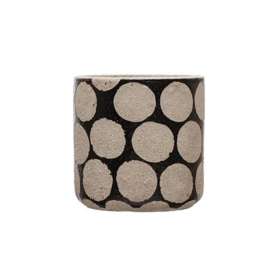 Terracotta Planter with Wax Relief Dots - 4.8"L x 4.8"W x 4.8"H