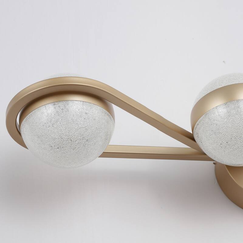 Vanity Lights with 4 LED Bulbs for Bathroom Lighting - Brushed Gold