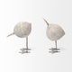 preview thumbnail 2 of 3, Snipe I Light Brown Wood & Metal Bird Decorative Object - 6"W x 8"D x 15.2"H