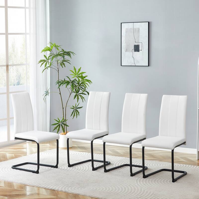 2-Pack PU Upholstered Dining Chairs - Modern Kitchen Side Chairs, Comfortable High-Back Seating for Dining Room