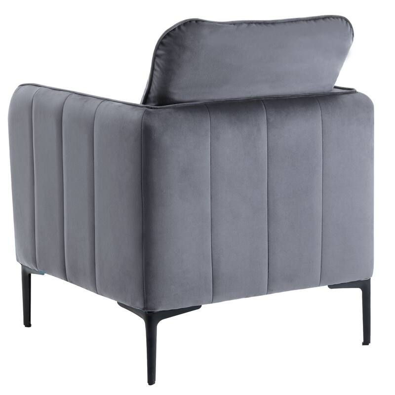 Nora Modern Velvet Accent Chair for Bedroom with Metal Legs