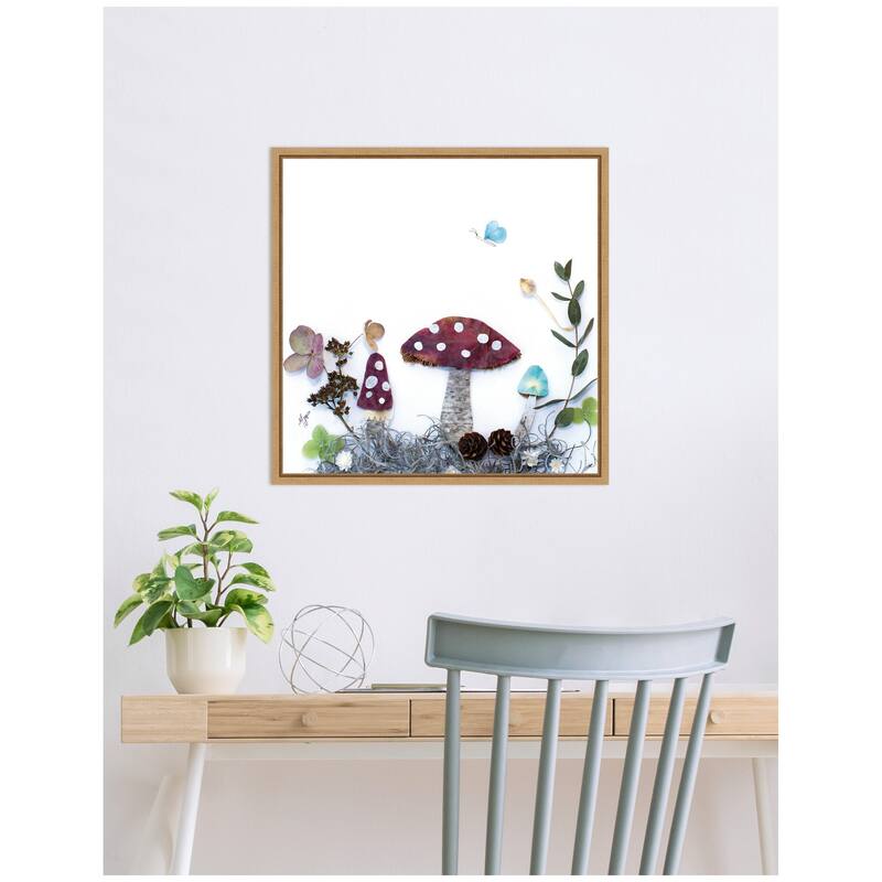 Kate and Laurel Mushroom No. 1 by Madeline Jeppesen Framed Canvas Wall Art Print