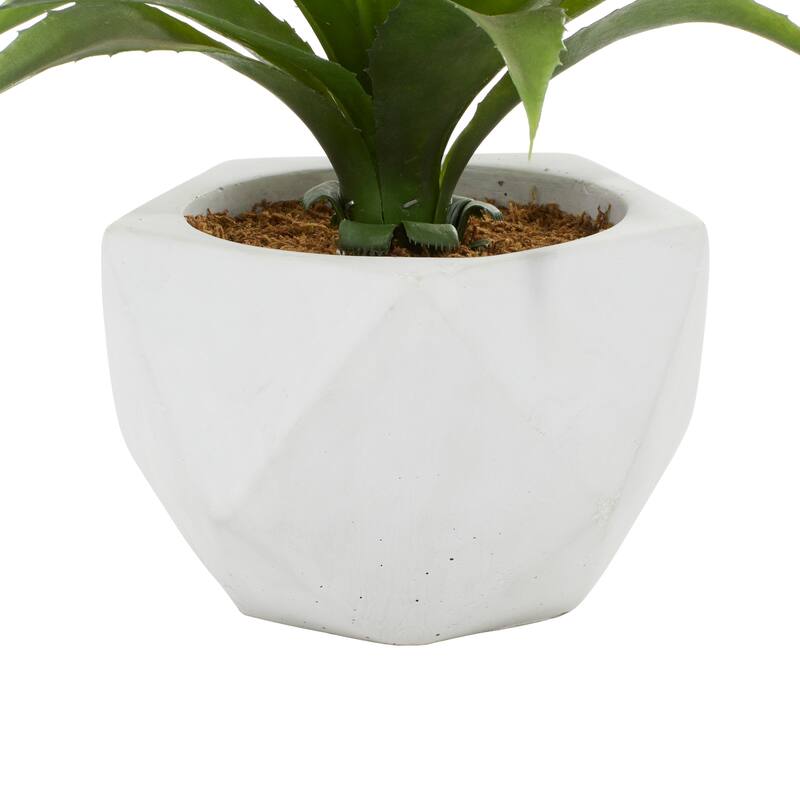 White Ceramic Contemporary Artificial foliage 10 x 11 x 10 - 11 x 10 x 10