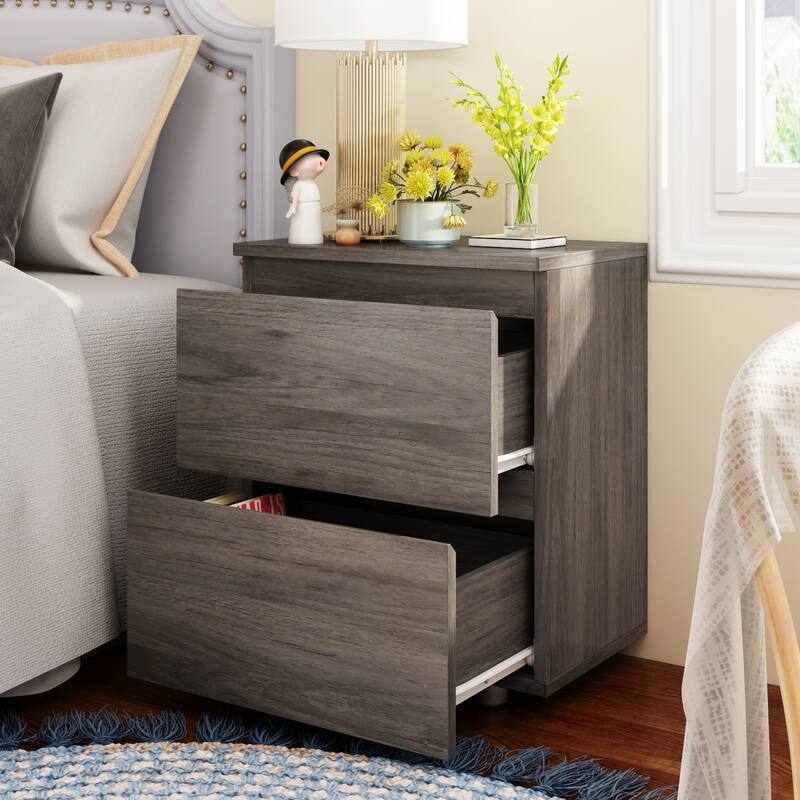 18.9'' Tall 15.7"W 2 - Drawer Nightstand Chest End Table