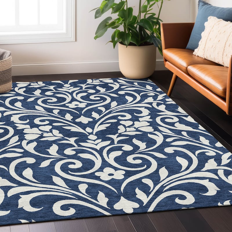 Machine Washable Indoor/ Outdoor Chantille Traditional Elegant Rug