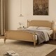 preview thumbnail 10 of 17, Traditional Rattan Queen Size Bed Frame, No Box Spring Needed, Solid Wood, Antique White, French Provincial Design Walnut