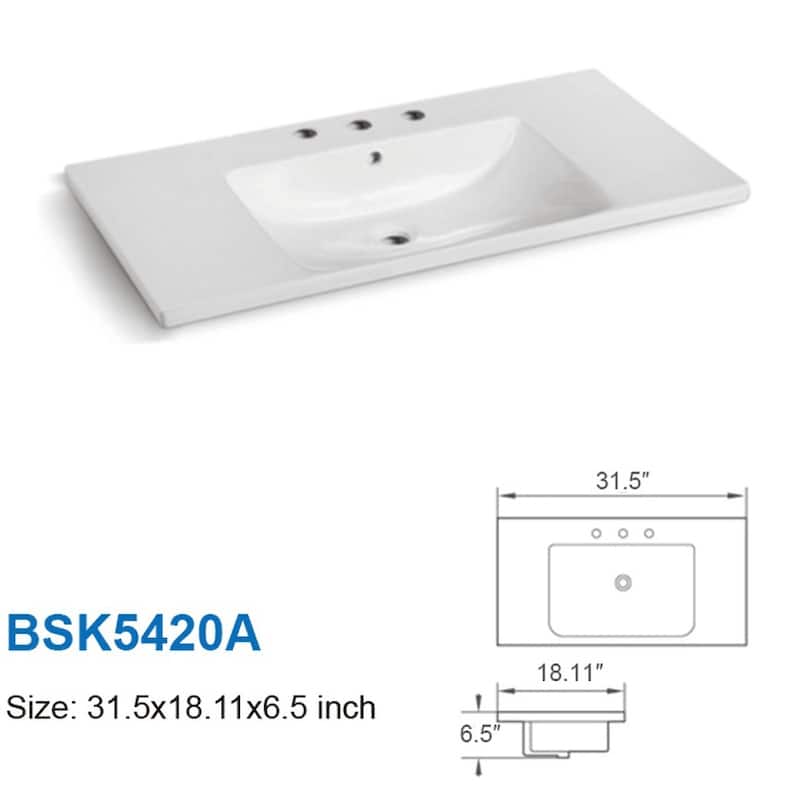 SAFAVIEH Solea Ela 32-inch Drop-In Undermount Sink - 32"W x 18"D x 7"H - 31Wx18Dx6H