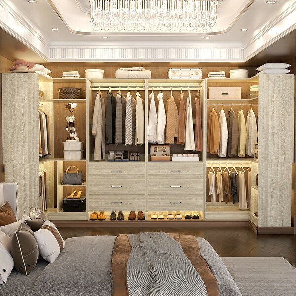 Cimly Set of 4 Closet Organizer with Drawers, U Shaped