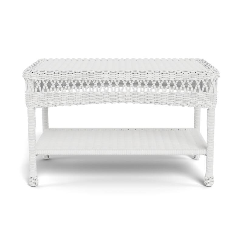 Portside Outdoor Wicker Coffee Table with Shelf
