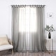preview thumbnail 4 of 39, Aurora Home Textured Faux Linen Romantic Tie Top Curtain Panel Pair
