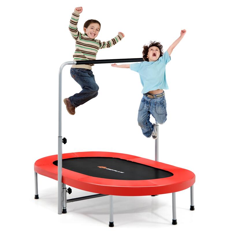 Goplus 50'' Trampoline for 2 People Foldable Rebouncer w/Adjustable - See Details - Red