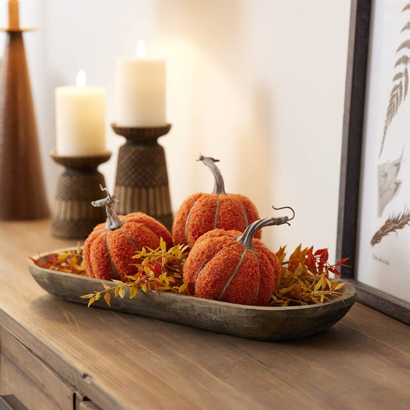 Plush Pumpkin Décor (Set of 6) - N/A