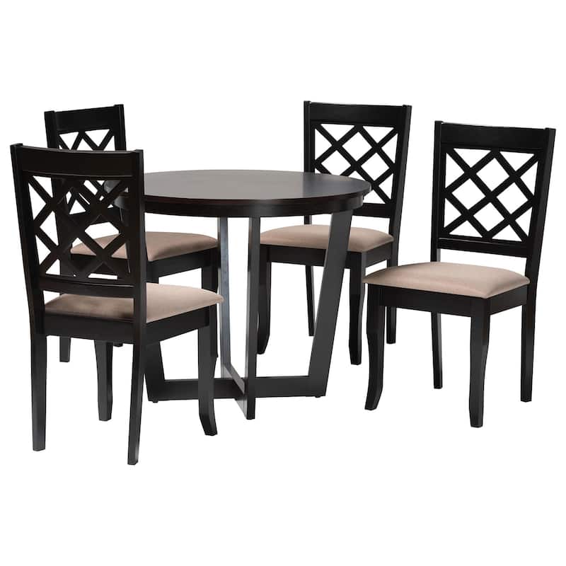 Selby Modern Fabric and Wood 5-Piece Dining Set