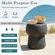 preview thumbnail 23 of 21, GDFStudio Cove Outdoor Concrete Accent Table with Crack Texture, Double Barrel Shape, MGO Material
