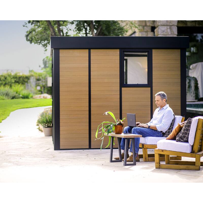 Copenhagen 9 ft. x 11.5 ft. Black Studio Shed and Backyard Office - 11 ft. x 9 ft
