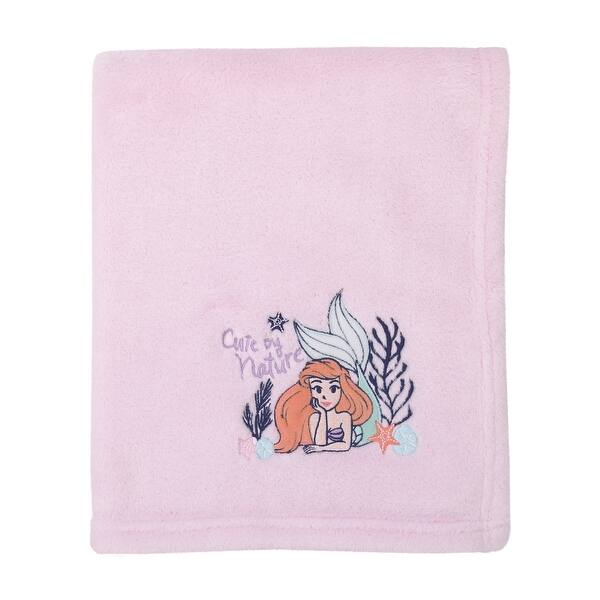 slide 2 of 5, Disney The Little Mermaid Pink Ariel Cute by Nature Super Soft Baby Blanket