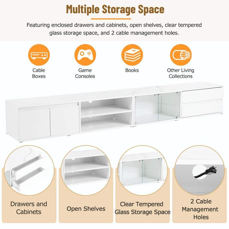 Modern APP-Controlled LED TV Stand for TVs up to 105''