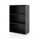 preview thumbnail 104 of 202, DH BASIC Modern Wood Customizable Stackable Storage Organizer - Cube Shelves, Drawer Cabinet, Bookcase with Doors by Denhour 3-Tier - Black