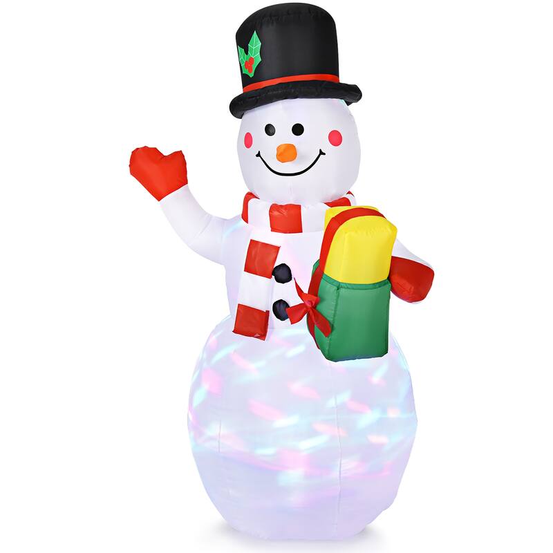 5 FT Tall Snowman Inflatable Blow up Inflatable w/Built-in Colorful