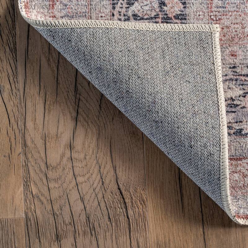 Nuloom Paulina SpinClean Machine Washable Traditional Floral Medallion Area Rug