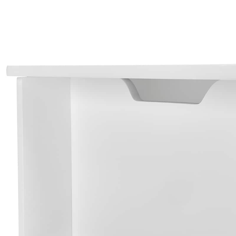 RiverRidge Kids Toy Box Playroom Storage Chest with Side Bookracks - White