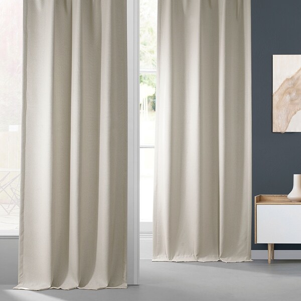 Exclusive Fabrics Faux Linen Room Darkening Curtain 1 Panel On