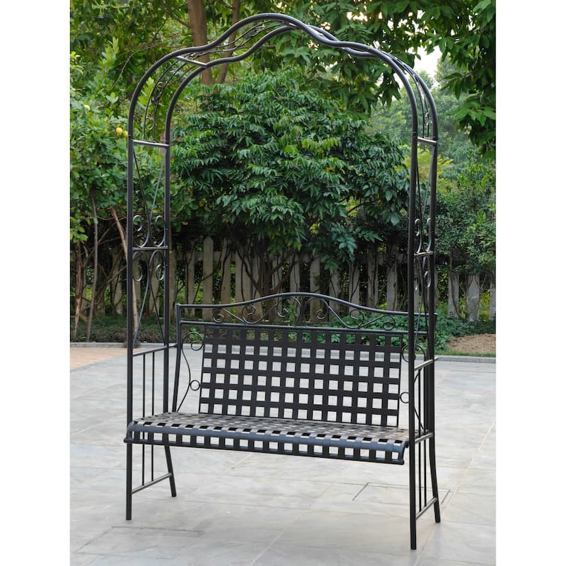 Mandalay Iron Arbor Bench - Black