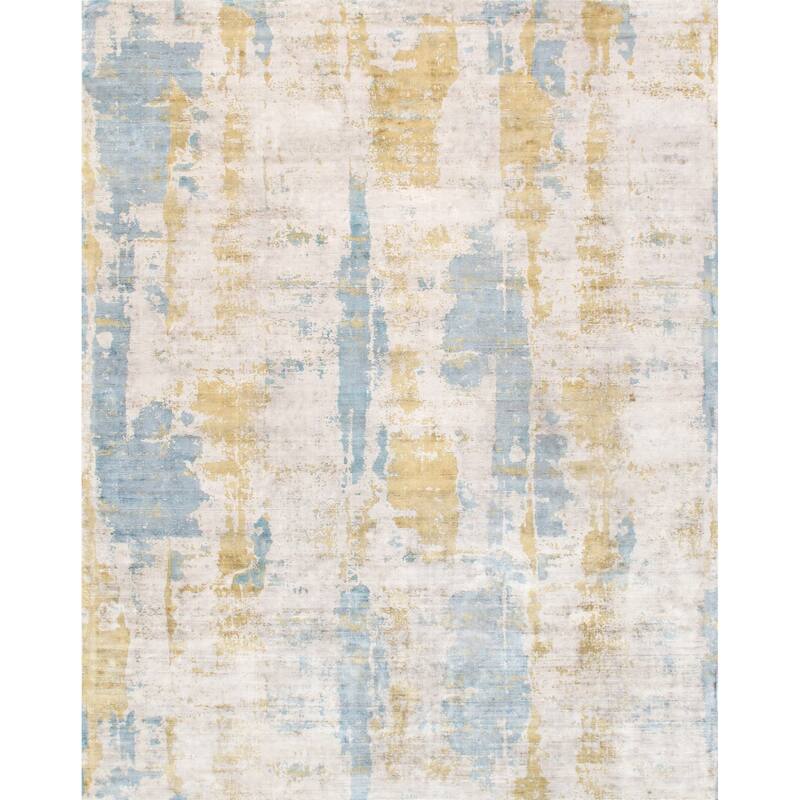 Pasargad Home Mirage Hand-Loomed Bsilk Area Rug - 6' x 9' - Blue