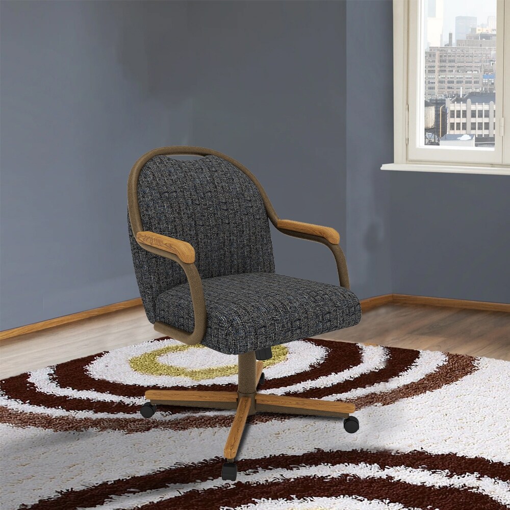 Chromcraft Freel Caster Dining Chair in Chestnut and Bronze Finish