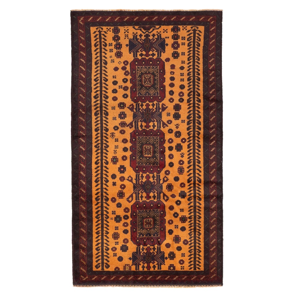 ECARPETGALLERY Hand-knotted Teimani Burnt Orange Wool Rug - 3'7 x 6'7