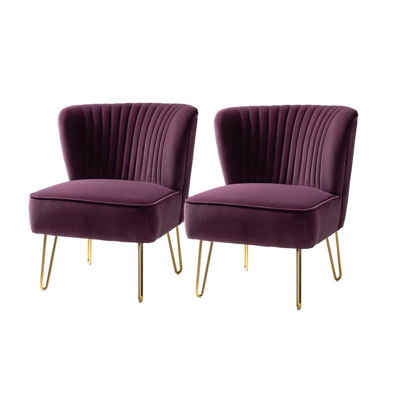 Barto Upholstered Side Chair with Tufted Back Set of 2 by HULALA HOME