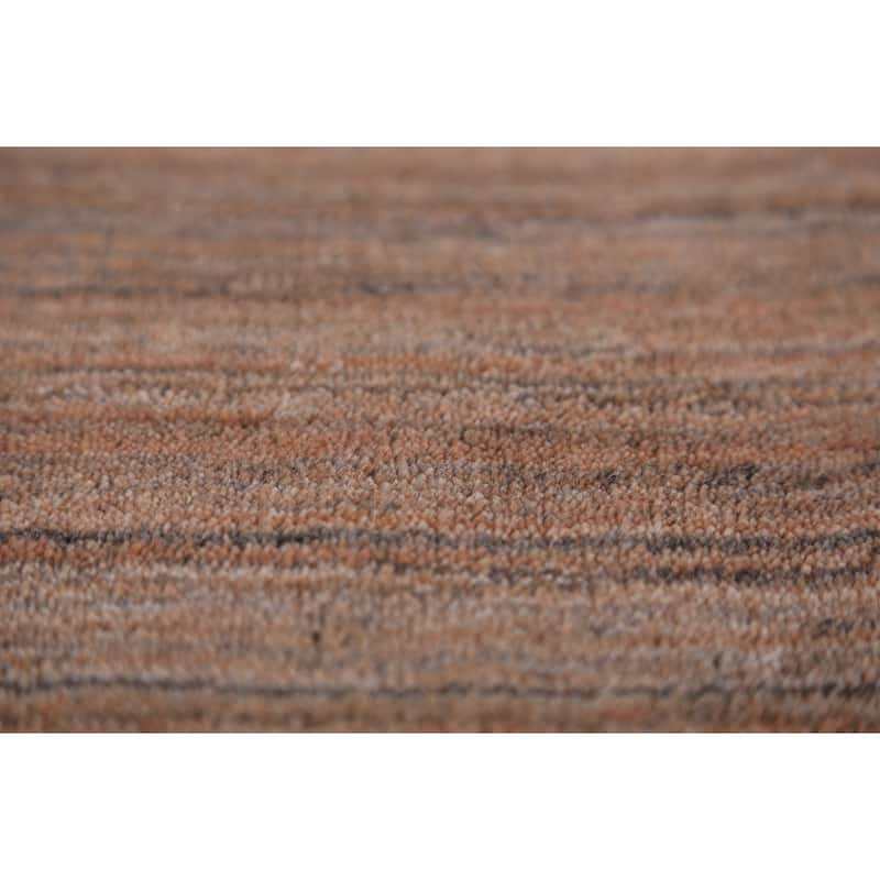 Striped Gabbeh Oriental Area Rug Handmade Brown Wool Carpet - 8'0" x 9'9"