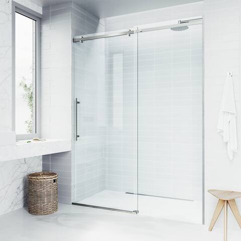 VIGO Luca Clear Adjustable Frameless Sliding Shower Door