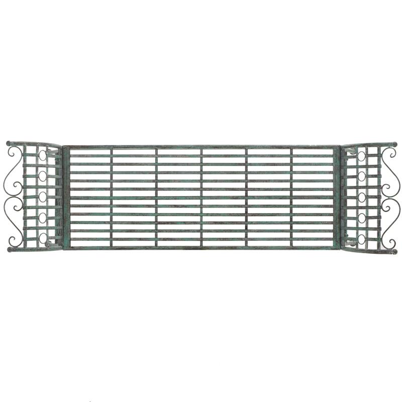 SAFAVIEH Outdoor Aniyah Victorian Iron Bench - 56Wx16Dx27H