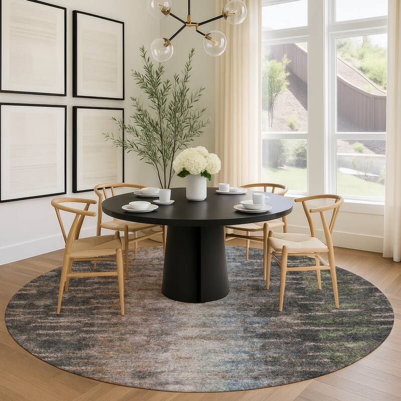 Machine Washable Indoor/ Outdoor Contemporary Ombre Chantille Rug