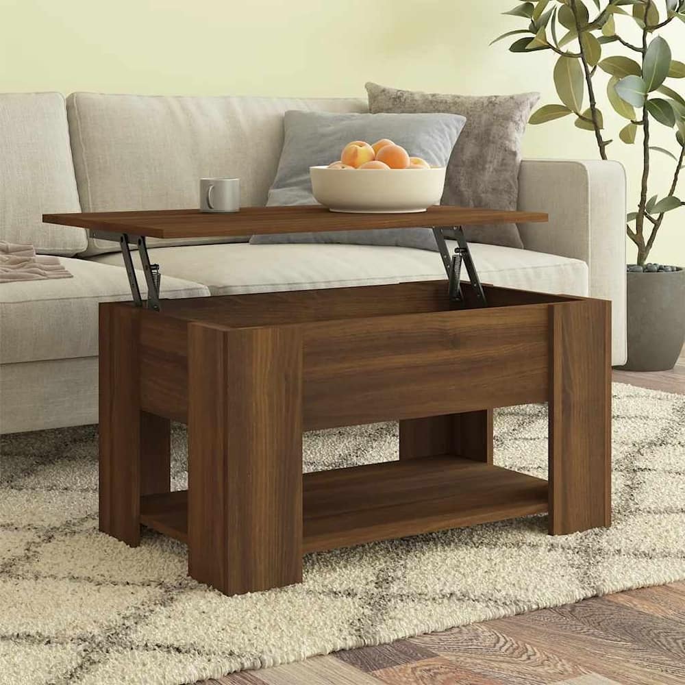 vidaXL Coffee Table Lift Top End Table Accent Side Sofa Table Engineered Wood - 31.1" x 19.3" x 16.1"