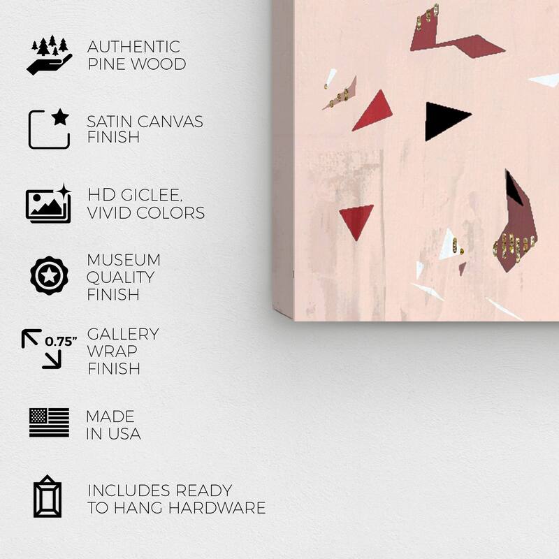 Wynwood Studio Canvas Abstract Tinted Terrazzo Cranberry III Pink and Light Pink Modern & Contemporary Wall Art Canvas Print
