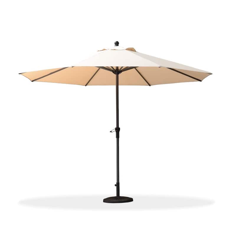 PURPLE LEAF Durable Solid Outdoor Market Umbrella Patio Table Umbrella - 11ft-Beige