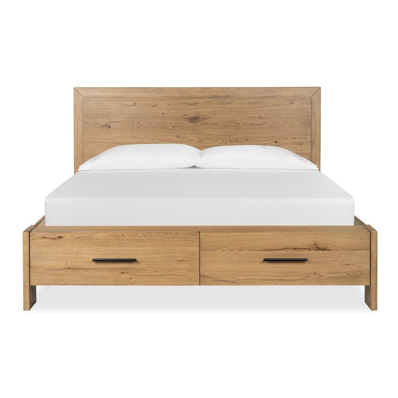 Magnussen Home Davenport Rustic Caramel Panel Storage Bed