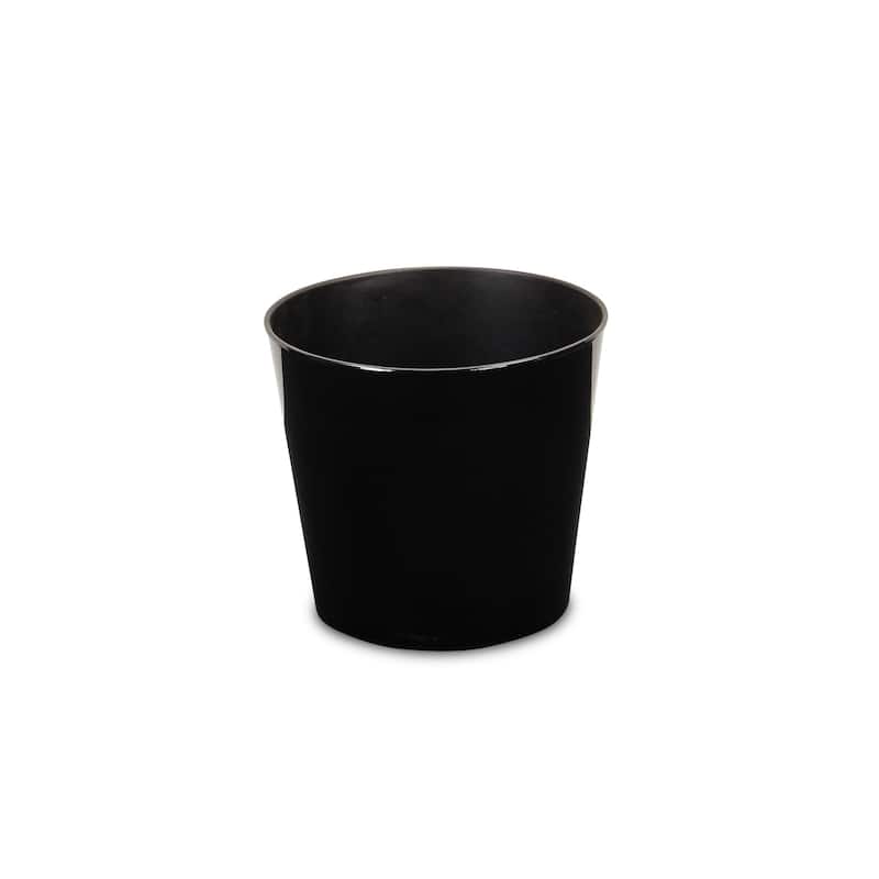 HomeRoots 9" Black Recycled Plastic Indoor Outdoor Round Pot Planter