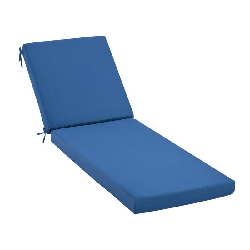Outdoor Patio Lounge Chair Cushion - Waterproof, UV-Resistant, Striped Design with Removable Cover, Adjustable Straps